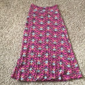 Bright Aztec printed maxi skirt